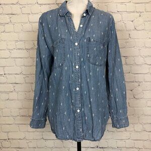 Rails Carter Shirt Size M Chambray Denim Cactus
